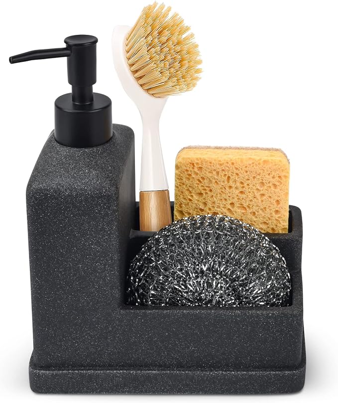 Dish Soap Dispenser with Sponge Holder, Liquid Hand and Dish Soap Dispenser and by Deobath