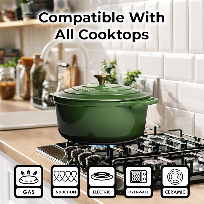 Zulay Kitchen 7.7 Quart Enameled Cast Iron Dutch Oven Pot - Image 3