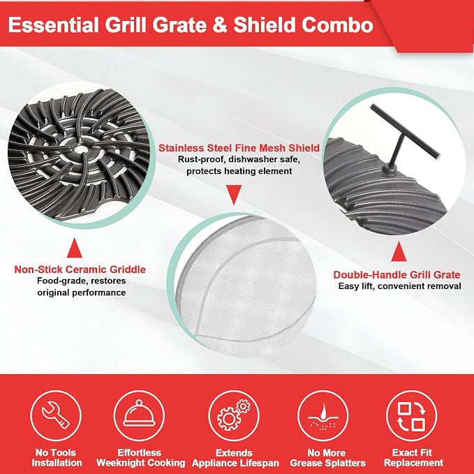 Grill Grate & Splatter Shield for Ninja Foodi FG551 DG551 Grill Accessories - Image 4