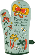 Blue Q Please, One Storm at a Time Funny Oven Mitts by BlueQ