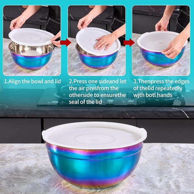 4 Piece Rainbow Mixing Bowls - Image 3
