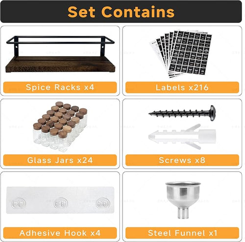 4-Tier Wall Mount Spice Rack Organizer - Image 2