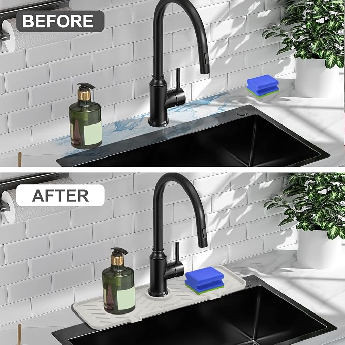 Silicone Faucet Mat for Kitchen Sink – Gen 2 Splash Guard - Image 5