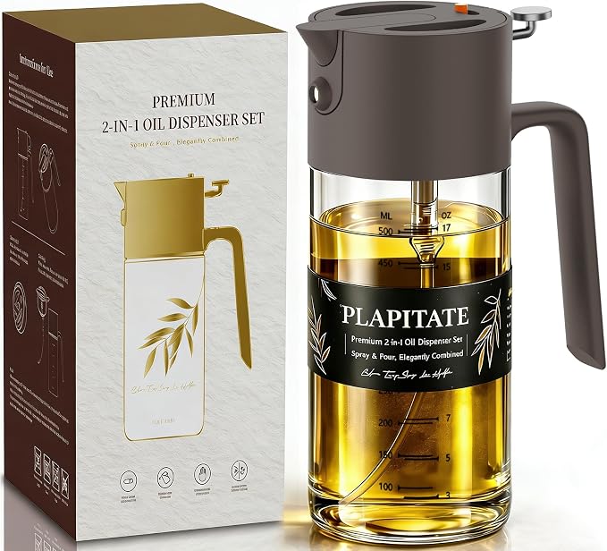 PLAPITATE 17oz/500ml Premium Olive Oil Sprayer by PLAPITATE