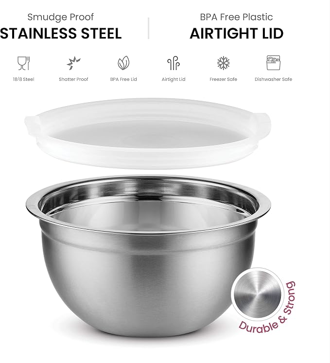 FineDine Stainless Steel Mixing Bowls Set - Image 3