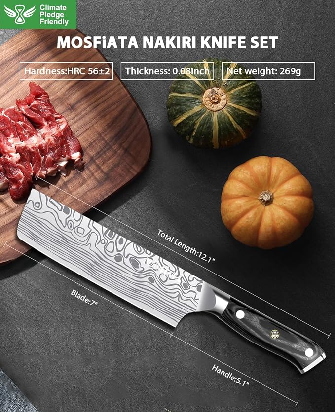 MOSFiATA 7” Nakiri Chef's Knife - Image 9