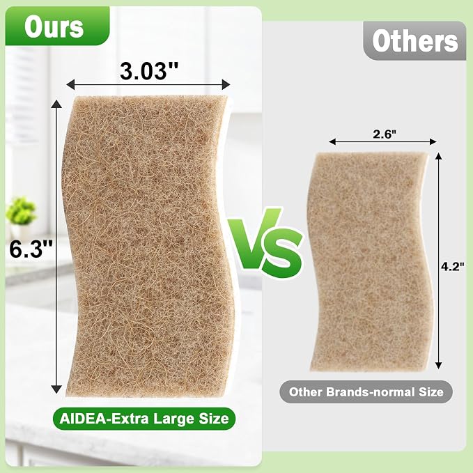 AIDEA XL Sponges Kitchen, Non-Scratch Dish Sponges, Large Natural Sponge - Image 2