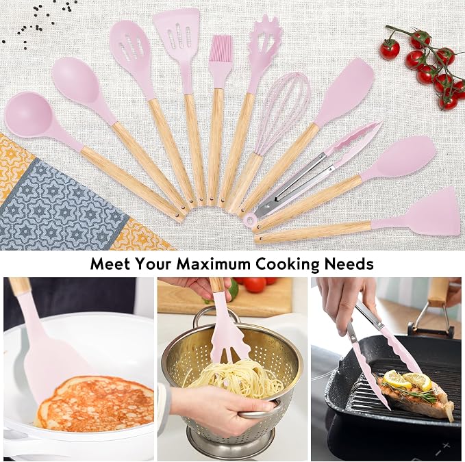 19 PCS Kitchen Cooking Utensils Set, 11 Pieces Silicone Cooking Utensils Set 6 - Image 3
