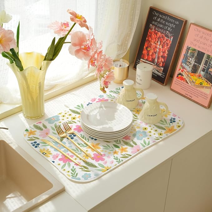 Spring Dish Drying Mat 18x24 Inches - Image 4