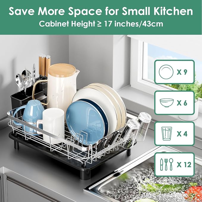 MOUKABAL Dish Drying Rack, Dish Rack, Stainless Steel Dish Racks - Image 7