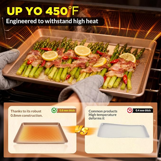 Professional Non-Stick Baking Sheets Set, 3-Piece Heavy Duty Carbon Steel - Image 7