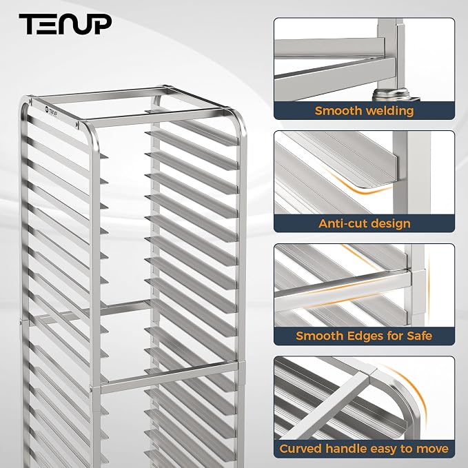 TenUp 20-Tier NSF Aluminum Sheet Pan Rack, Commercial Bakery Cooling & Storage - Image 5