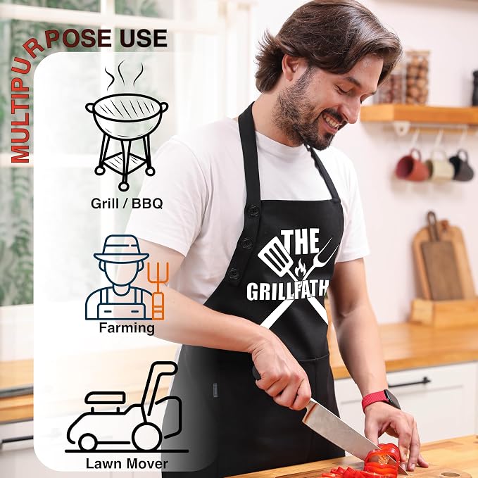 TOSHEX Funny Apron Waterdrop Resistant 100% Cotton Aprons - Image 3