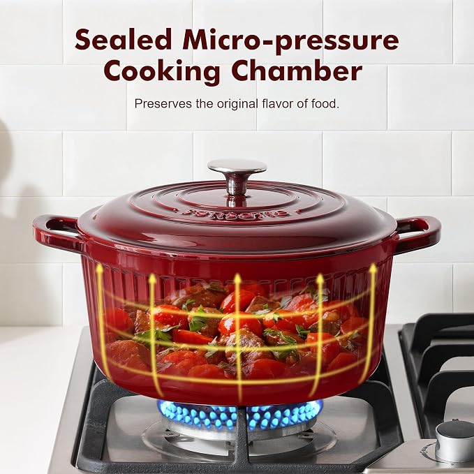 SENSARTE Enameled Cast Iron Dutch Oven Pot - Image 4