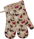 Oven Mitts Gloves 1 Pair Heat Resistant 480 ℉ Non Slip Clear Silicone Printed by REDLMLDETA