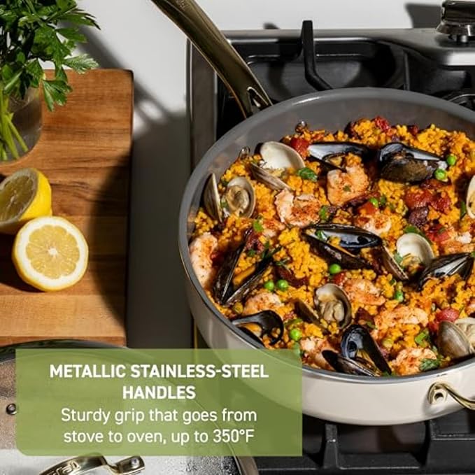 T-fal Preserve Ceramic, Non stick Cookware Set 13-Piece, Oven & Broiler Safe up - Image 5