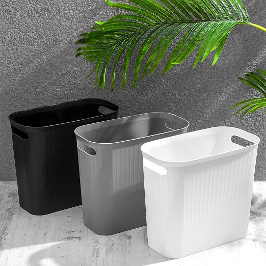 rejomiik Small Trash Can, 3.5 Gallon Garbage Can, Slim Waste Basket, Plastic - Image 8