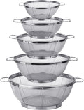 5 Pack 18/8 Stainless Steel Colander Sieves, Rinse or Steam by Tiawudi