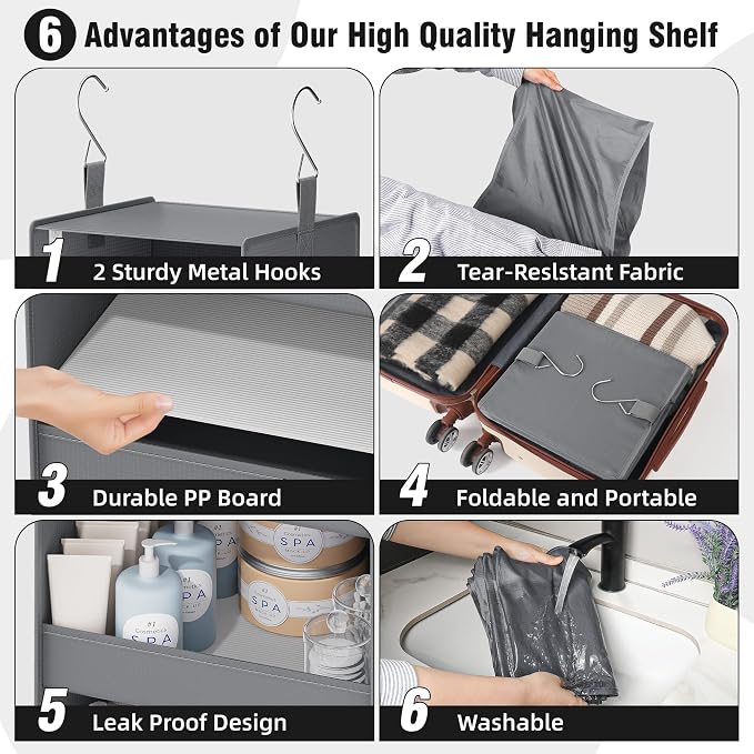 GRANNY SAYS 4-Shelf Hanging Organizer, Closet Hanging Shelves, Closet Hanging - Image 4