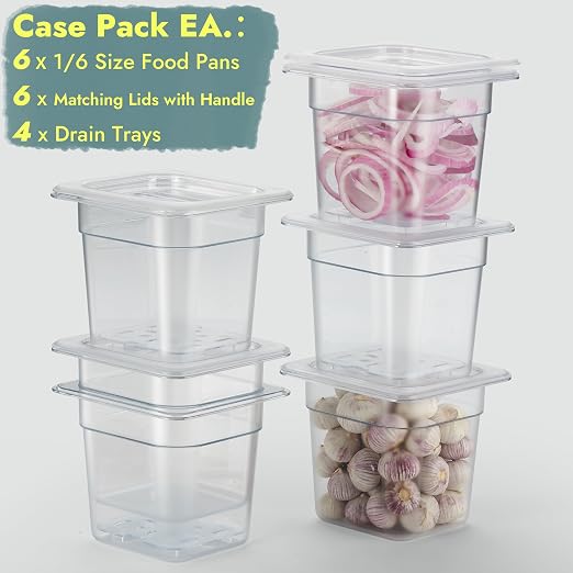 CURTA 6-Pack 1/6 Size 6" Deep NSF Polycarbonate Food Pans - Image 3