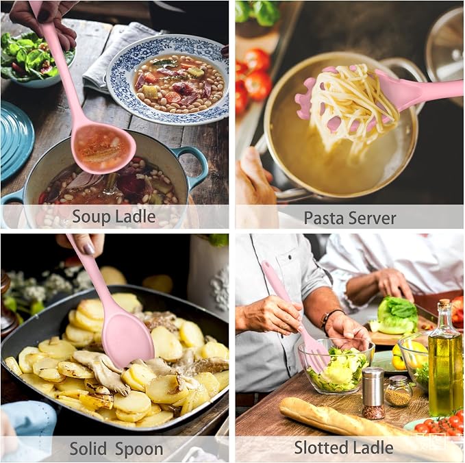 P&P CHEF Silicone Cooking Utensils Set of 7, Heat-proof Kitchen Utensils Set - Image 5