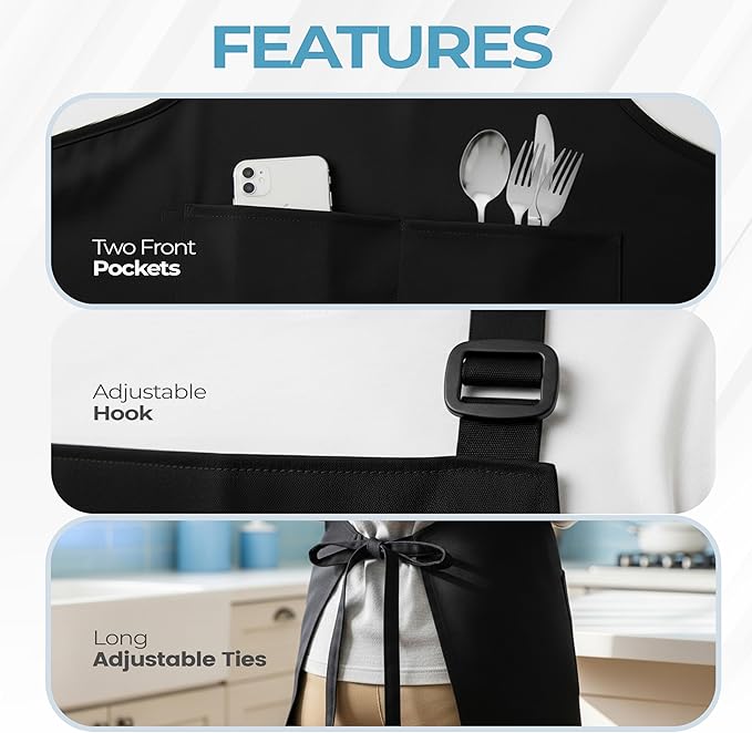 Utopia Kitchen 4 Pack Bib Apron Adjustable - Image 4