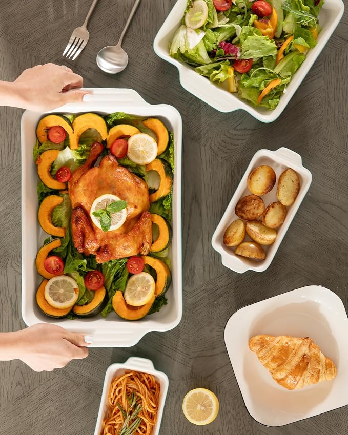 Sweejar Ceramic Bakeware Set of 4, Casserole Dishes - Image 7
