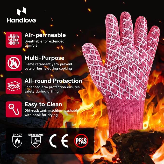 HandLove Aramid Heat Resistant BBQ Gloves – Grilling & Oven Gloves - Image 2