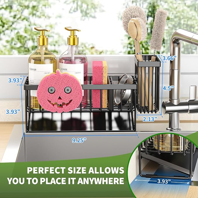 Sponge Holder for Kitchen Sink, Smiley Face Sink Caddy - Image 2