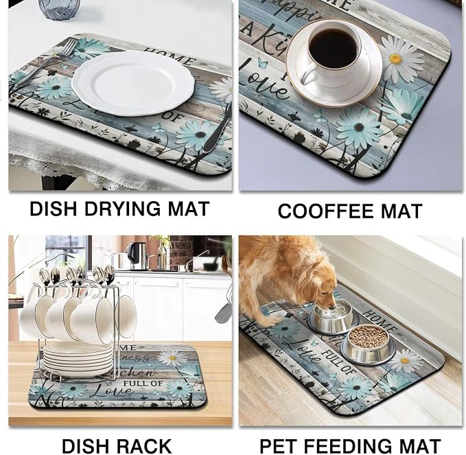 Dish Drying Mat for Kitchen Counter 2 Pack - Image 6
