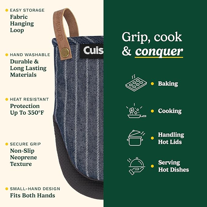 Cuisinart Heritage Mini Oven Mitts – 5.5” x 7” Heat-Resistant Kitchen Mitts - Image 5