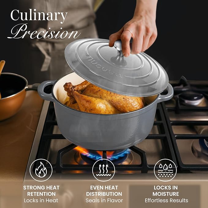 Nuovva Enamelled Cast Iron Dutch Oven Pot - Image 7
