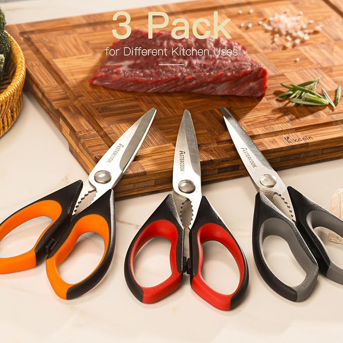 Astercook Kitchen Scissors All Purpose Heavy Duty, 3 Pack Kitchen Shears Set - Image 5