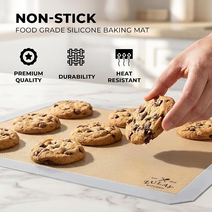 Zulay Kitchen Silicone Baking Mat Sheet Set - Image 4