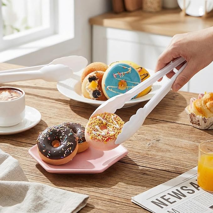 Tessco for you 50 Pcs Plastic Tongs for Serving Bulk, 9 Inch Plastic Disposable - Image 4