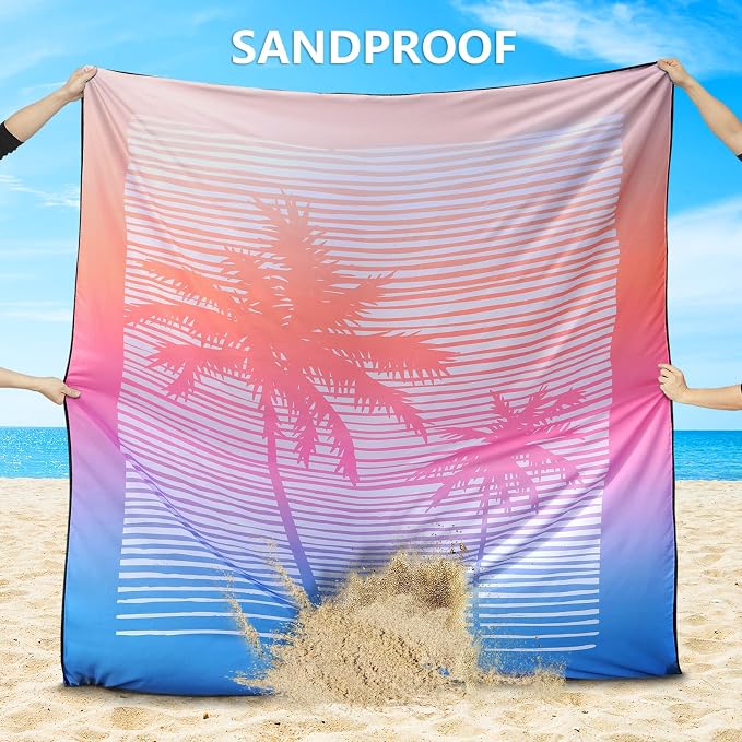HIHOHO Beach Blanket Waterproof Sandproof Extra Large Beach Mat 79" X - Image 4