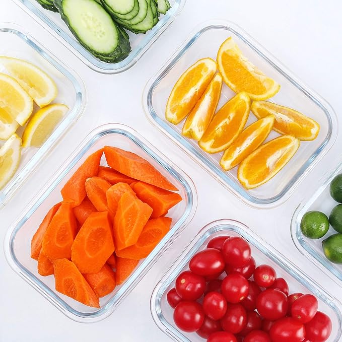 M MCIRCO 10-Pack, 22 Oz Glass Meal Prep Containers, Glass Food Storage - Image 2