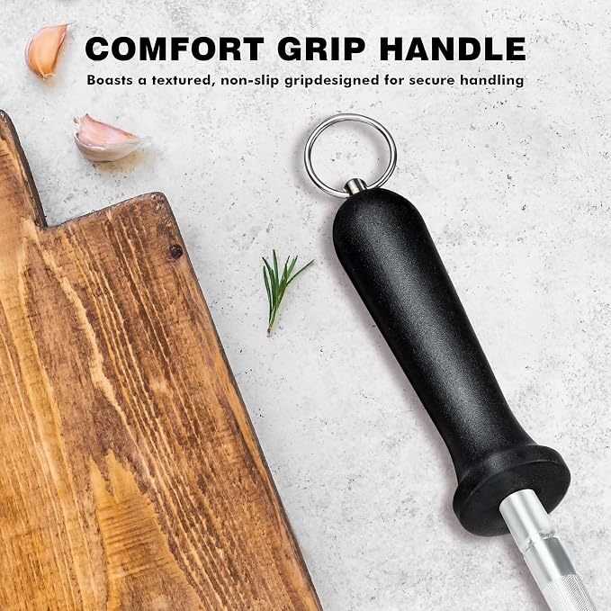 Knife Sharpener Rod, Kitchen Knives Sharpener Carbon Steel Professional Knife - Image 4