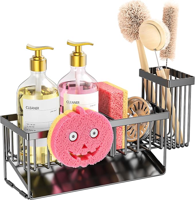 Sponge Holder for Kitchen Sink, Smiley Face Sink Caddy - Image 6