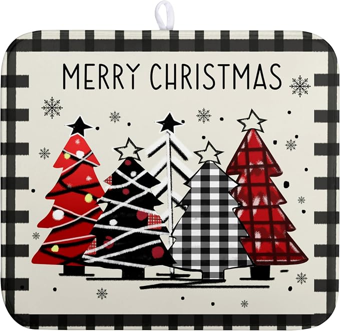 Merry Christmas Dish Drying Mats by Kwlegh
