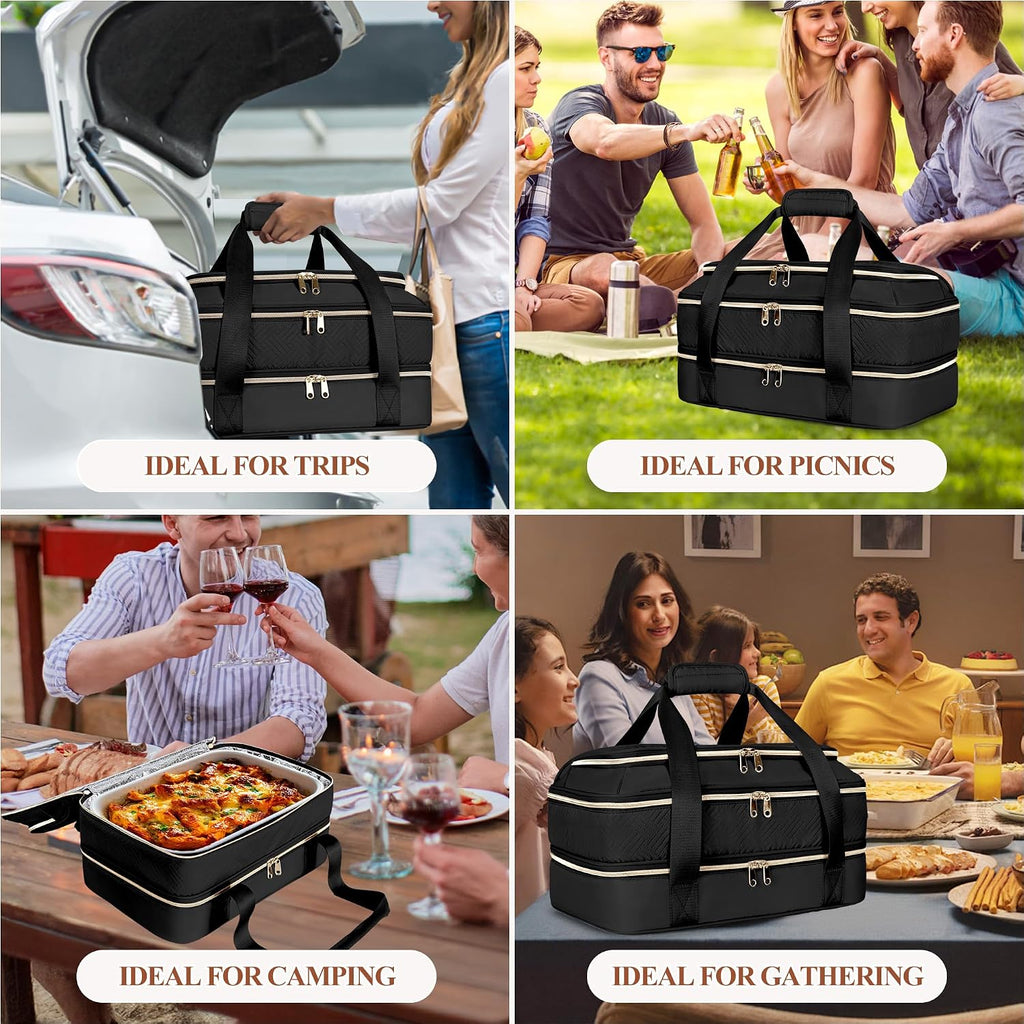 Insulated Casserole Carrier for Hot or Cold Food,Lasagna Lugger Tote