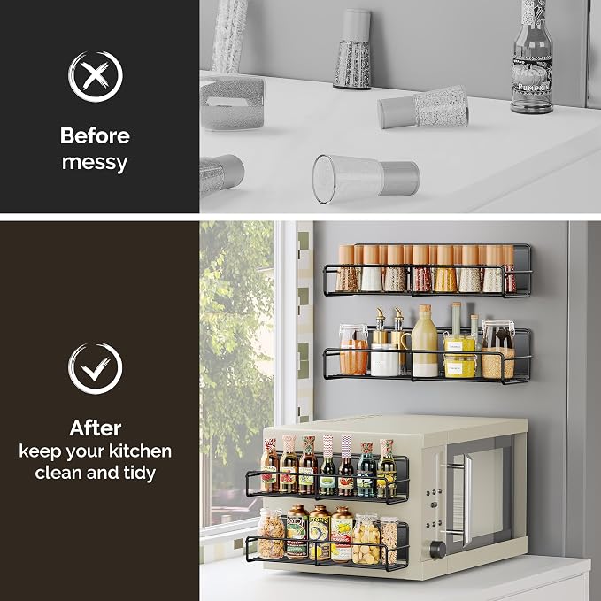 Mystozer 6 Pack Magnetic Spice Rack Organizer, Space Saver - Image 6