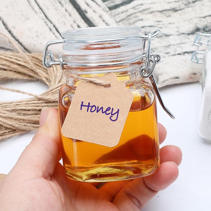 Small Glass Jars with Lids, 4 oz Spice Jars with Labels, 15 Pack Small Glass - Image 5