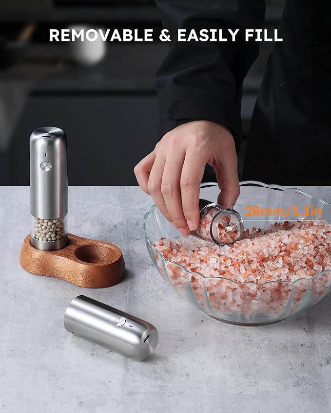 FORLIM Mini Electric Salt and Pepper Grinder Set - Image 7