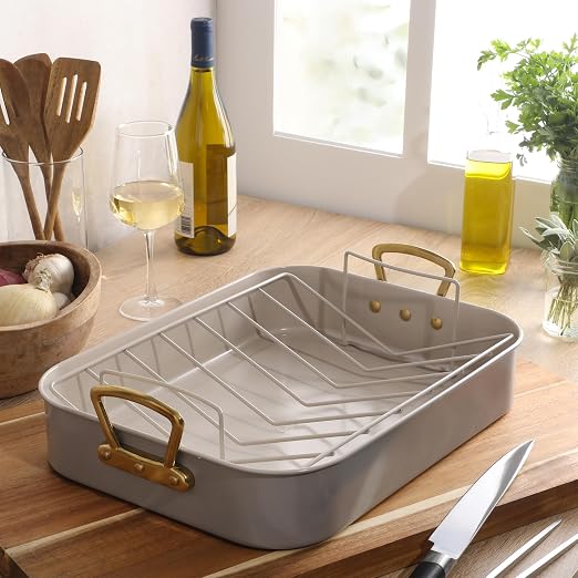 Gibson Home Broxton 2-Piece Nonstick Roaster Pan - Image 4