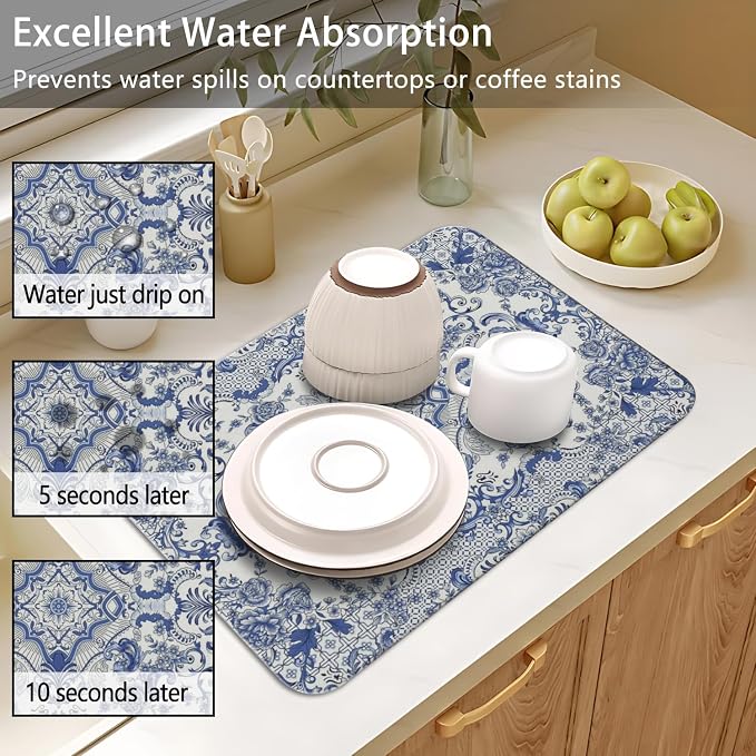 Dish Drying Mat for Kitchen Counter 2 Pack - Image 5