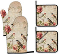 Vintage Bird Oven Mitts and Pot Holders by Unknown