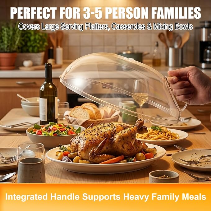 Microwave Splatter Cover for Food 12", Large Clear Microwave Splash Guard - Image 4