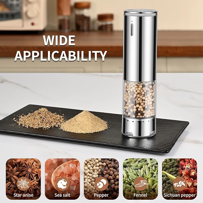 Rechargeable Salt & Pepper Grinder Set - Image 8