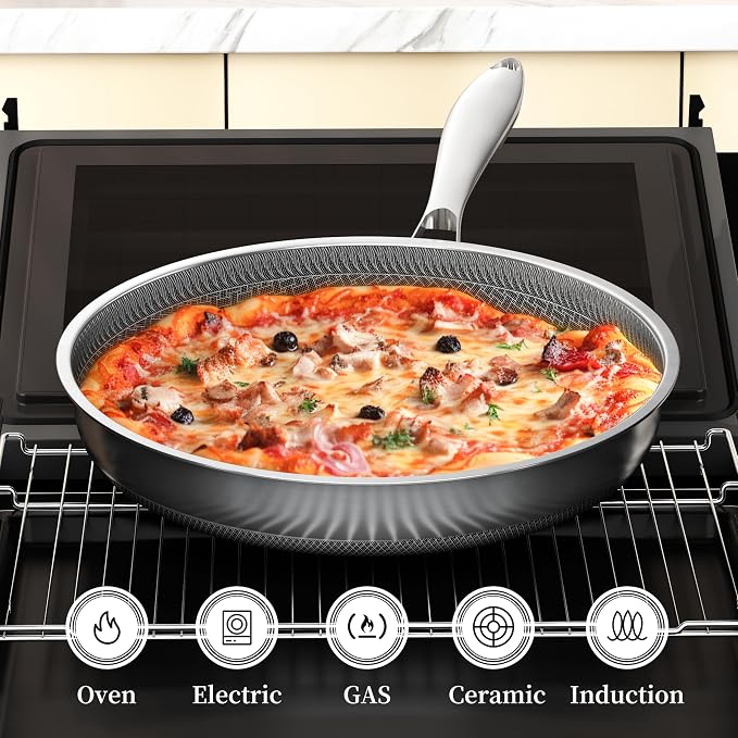 LOLYKITCH 7 QT & 12 Inch Ceramic Nonstick Cookware Set - Image 5